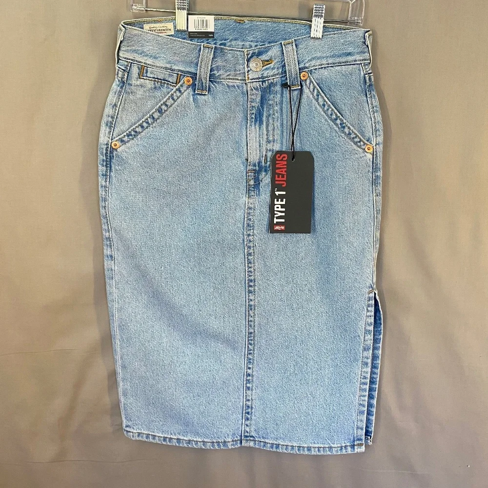 Levi's Premium Type 1 Jeans Skirt - size 27 - Picture 1 of 15